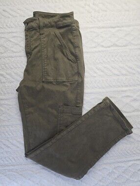 Banana Republic Sloan Utility Pants Heritage Olive Green Mid Rise Slim Cargo 8
